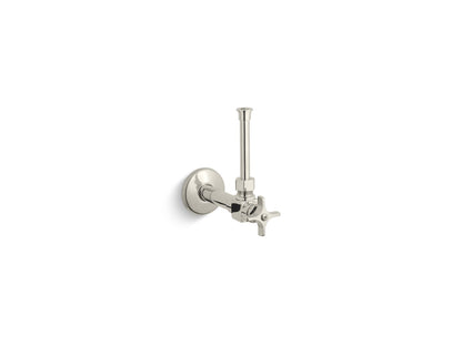 KOHLER K-7653-SN 1/2" angle supply with stop, cross handle and rigid vertical tube - Vibrant Polished Nickel
