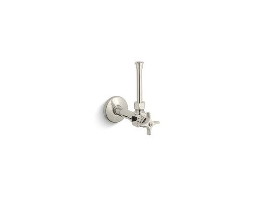 KOHLER K-7653-SN 1/2" angle supply with stop, cross handle and rigid vertical tube - Vibrant Polished Nickel