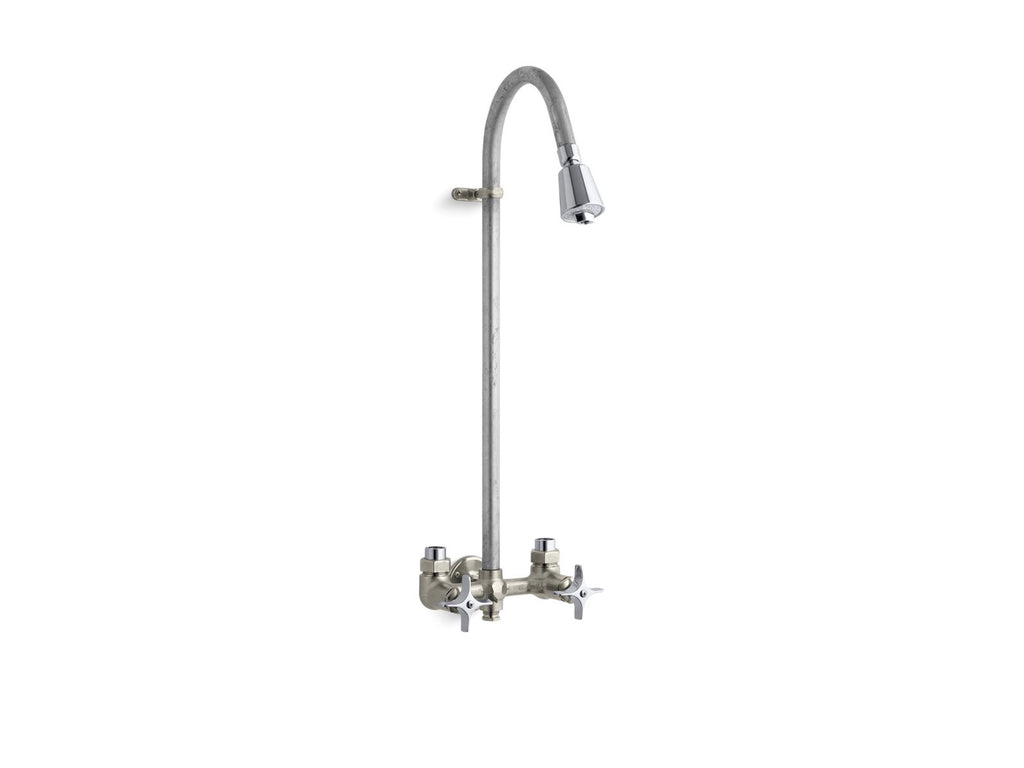 KOHLER K-7258-RP Industrial Exposed Shower With Reversible Yoke And Galvanized Riser - Rough Plate