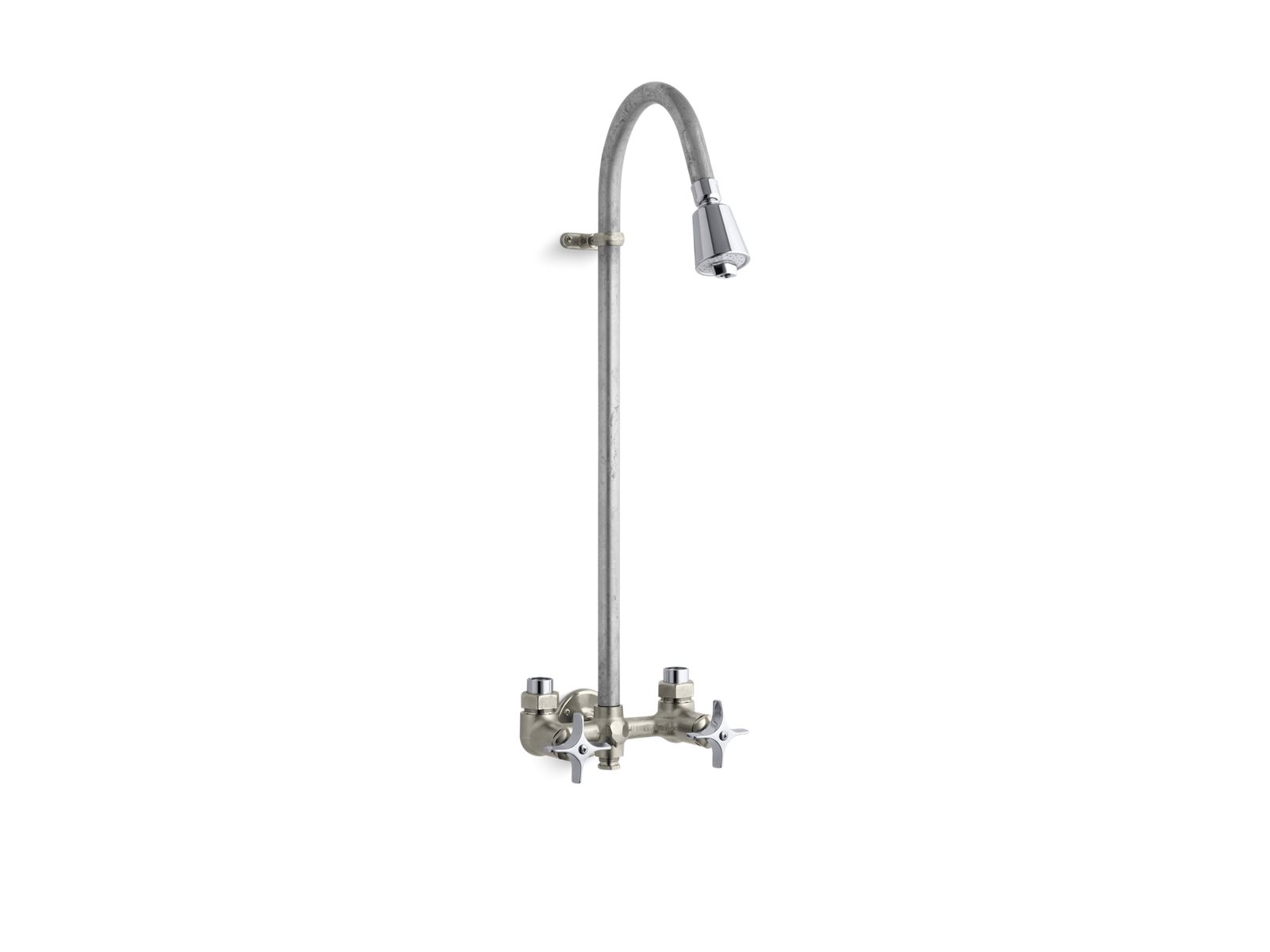 KOHLER K-7258-RP Industrial Exposed Shower With Reversible Yoke And Galvanized Riser - Rough Plate