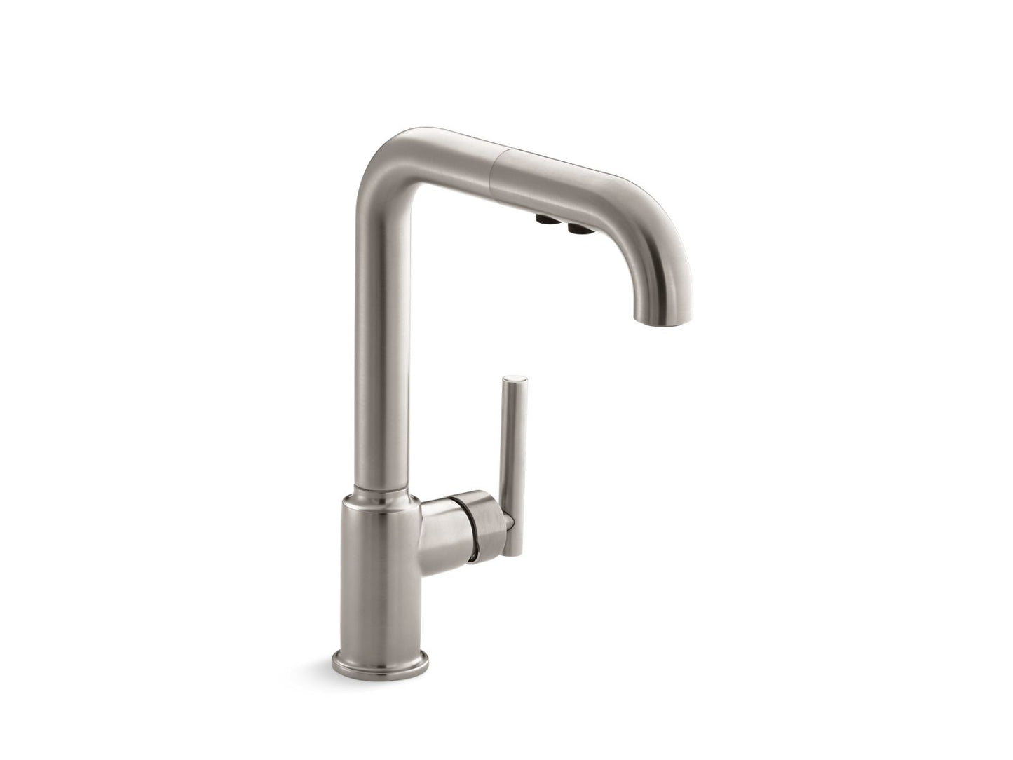 KOHLER K-7505-VS Purist Pull-Out Kitchen Sink Faucet With Three-Function Sprayhead In Vibrant Stainless