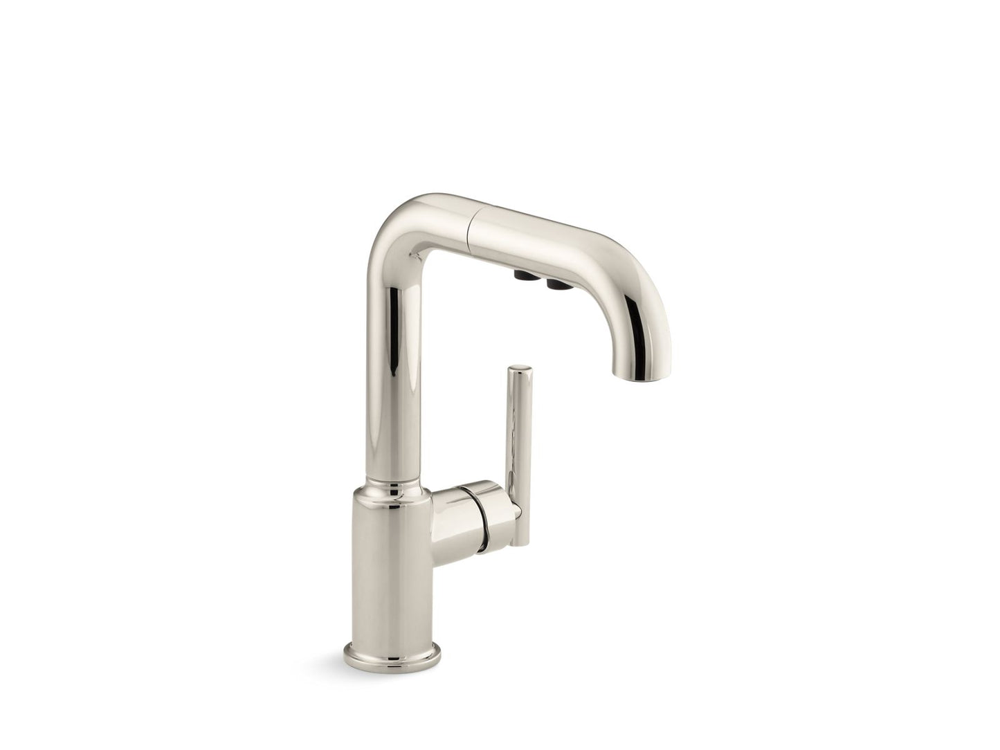 KOHLER K-7506-SN Purist Pull-Out Kitchen Sink Faucet With Three-Function Sprayhead In Vibrant Polished Nickel