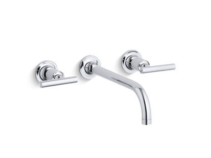 KOHLER K-T14414-4-BV Purist Wall-mount bathroom sink faucet trim with Lever handles, 1.2 gpm - Vibrant Brushed Bronze