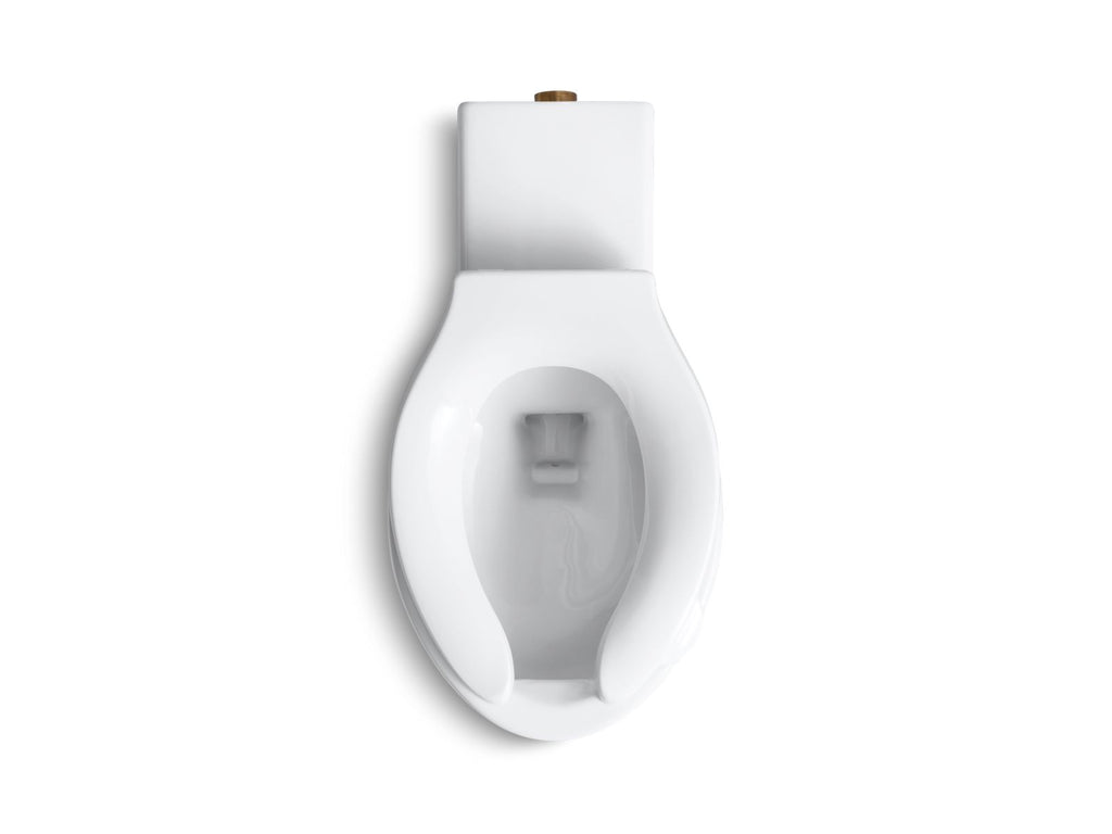 KOHLER K-4396-0 Anglesey Floor-Mount Rear Spud Flushometer Bowl - White