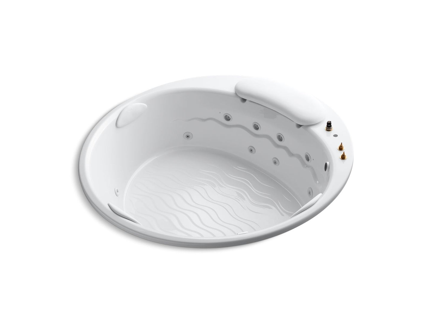 KOHLER K-1397-H3-0 Riverbath 75" X 75" Drop-In Whirlpool With Heater Without Jet Trim In White