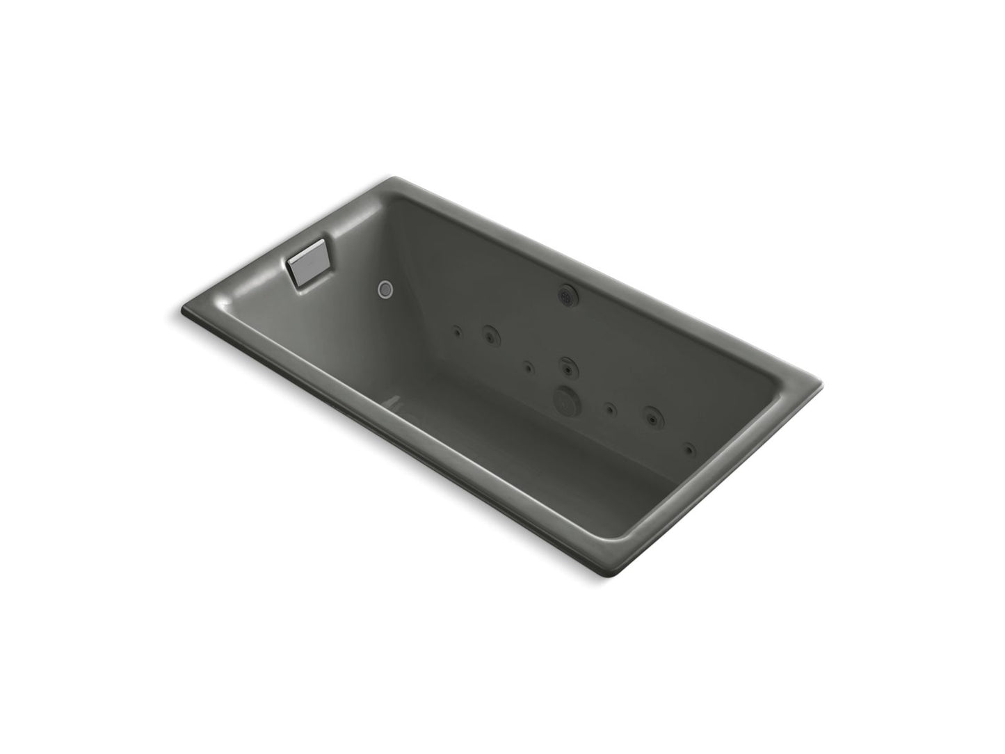 KOHLER K-856-AH-58 Tea-For-Two 66" X 36" Drop-In Effervescence Whirlpool Bath In Thunder Grey