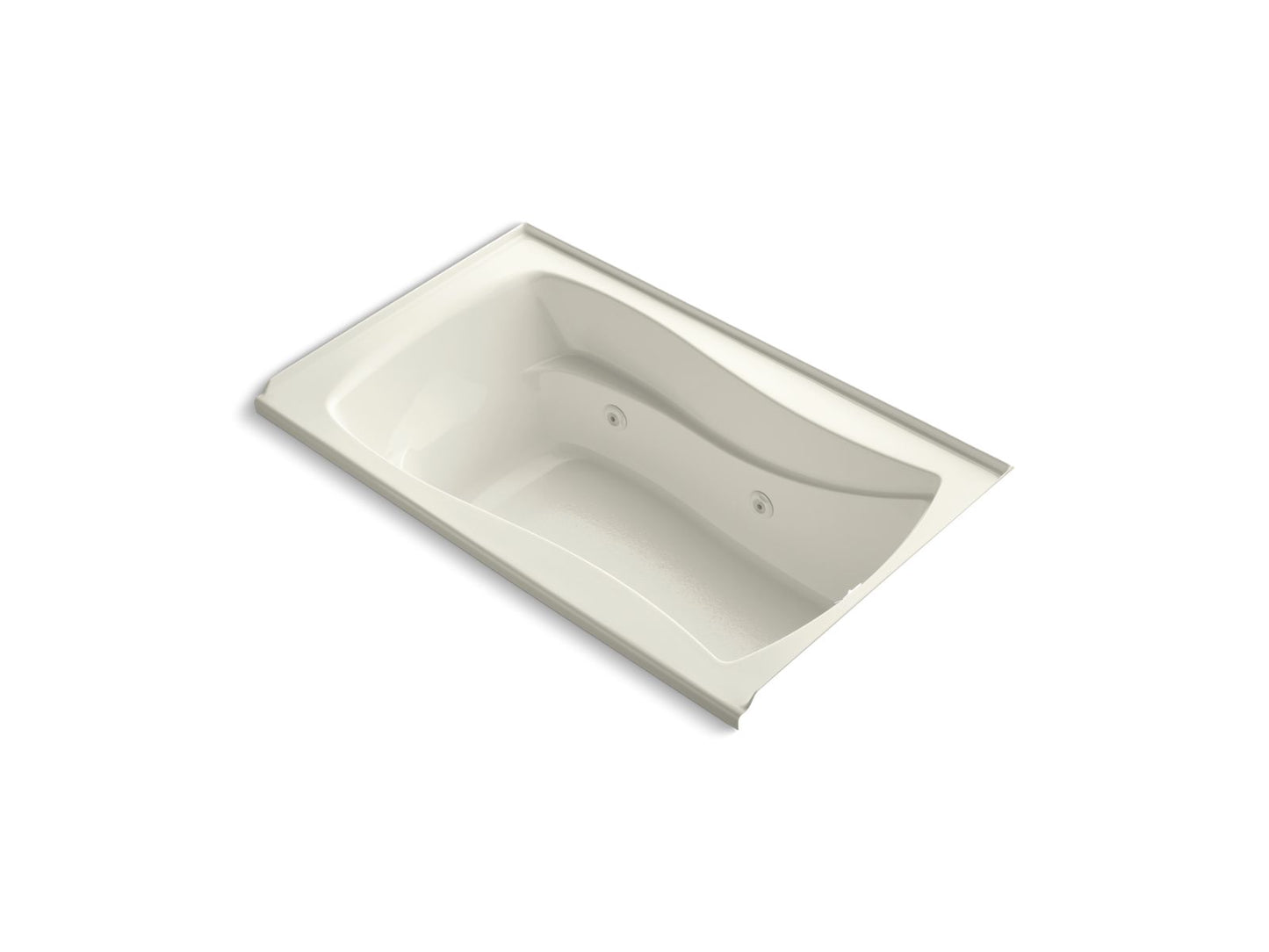 KOHLER K-1239-R-96 Mariposa 60" X 36" Alcove Whirlpool, Right Drain In Biscuit