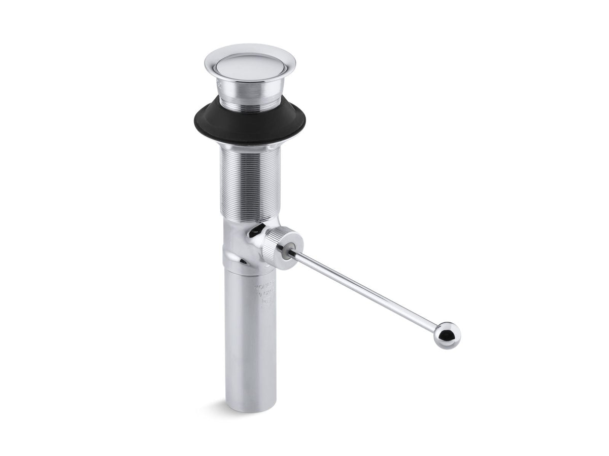 KOHLER K-7114-CP Premier Pop-Up Drain, Exposed, Without Overflow - Polished Chrome
