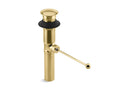 KOHLER K-7114-PB Premier Pop-Up Drain, Exposed, Without Overflow In Vibrant Polished Brass