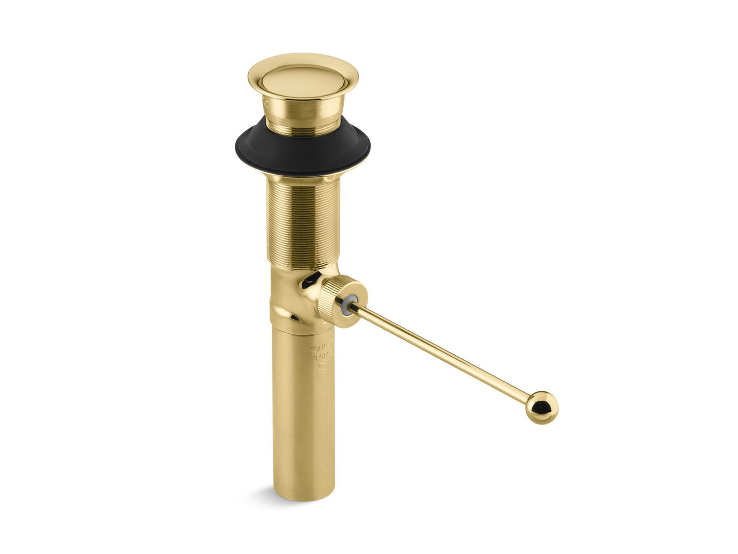 KOHLER K-7114-PB Premier Pop-Up Drain, Exposed, Without Overflow In Vibrant Polished Brass