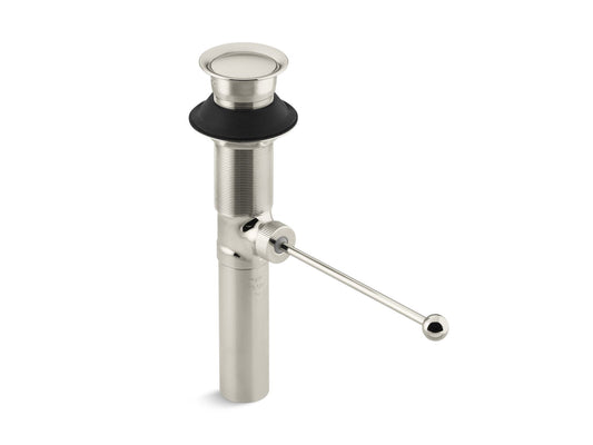 KOHLER K-7114-SN Premier Pop-Up Drain, Exposed, Without Overflow In Vibrant Polished Nickel