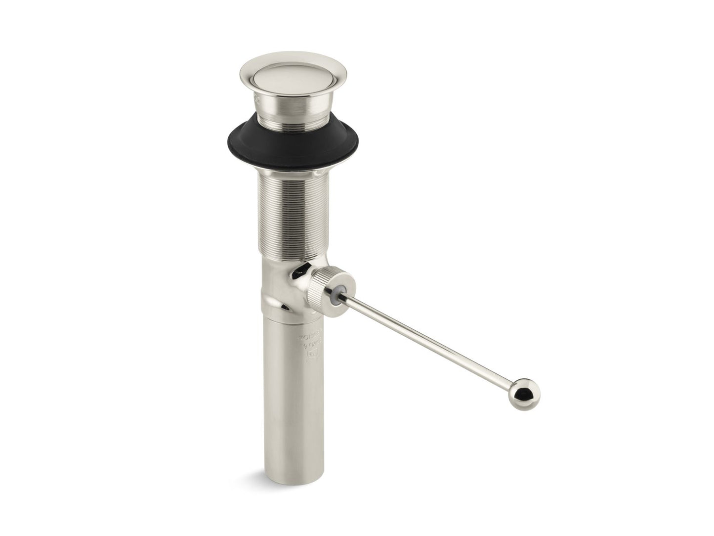 KOHLER K-7114-SN Premier pop-up drain, exposed, without overflow - Vibrant Polished Nickel