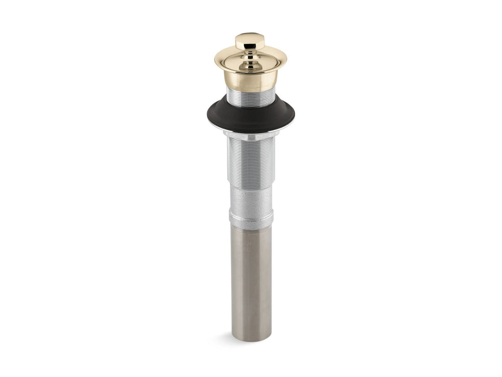 KOHLER K-7127-AF Bathroom Sink Drain With Non-Removable Metal Stopper And Without Overflow - Vibrant French Gold