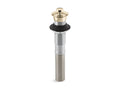 KOHLER K-7127-AF Bathroom Sink Drain With Non-Removable Metal Stopper And Without Overflow - Vibrant French Gold