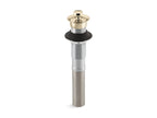 KOHLER K-7127-AF Bathroom Sink Drain With Non-Removable Metal Stopper And Without Overflow - Vibrant French Gold