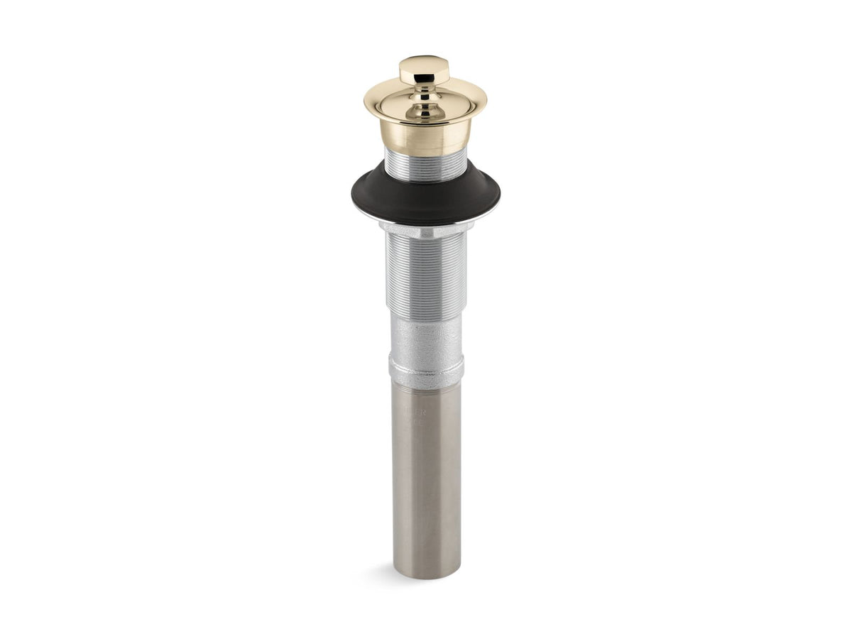 KOHLER K-7127-AF Bathroom Sink Drain With Non-Removable Metal Stopper And Without Overflow - Vibrant French Gold