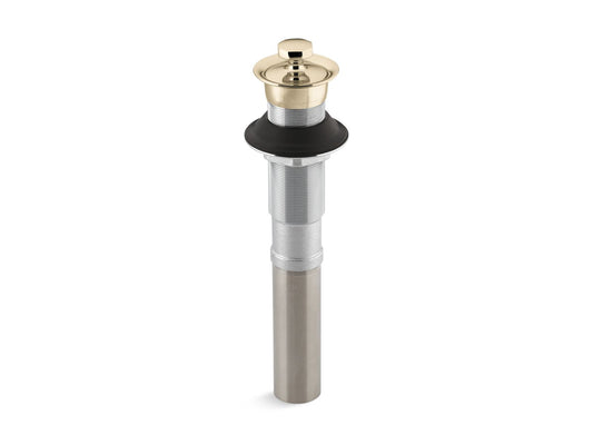 KOHLER K-7127-AF Bathroom sink drain with non-removable metal stopper and without overflow - Vibrant French Gold