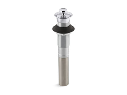KOHLER K-7127-CP Bathroom sink drain with non-removable metal stopper and without overflow - Polished Chrome