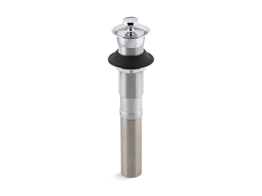 KOHLER K-7127-CP Bathroom sink drain with non-removable metal stopper and without overflow - Polished Chrome