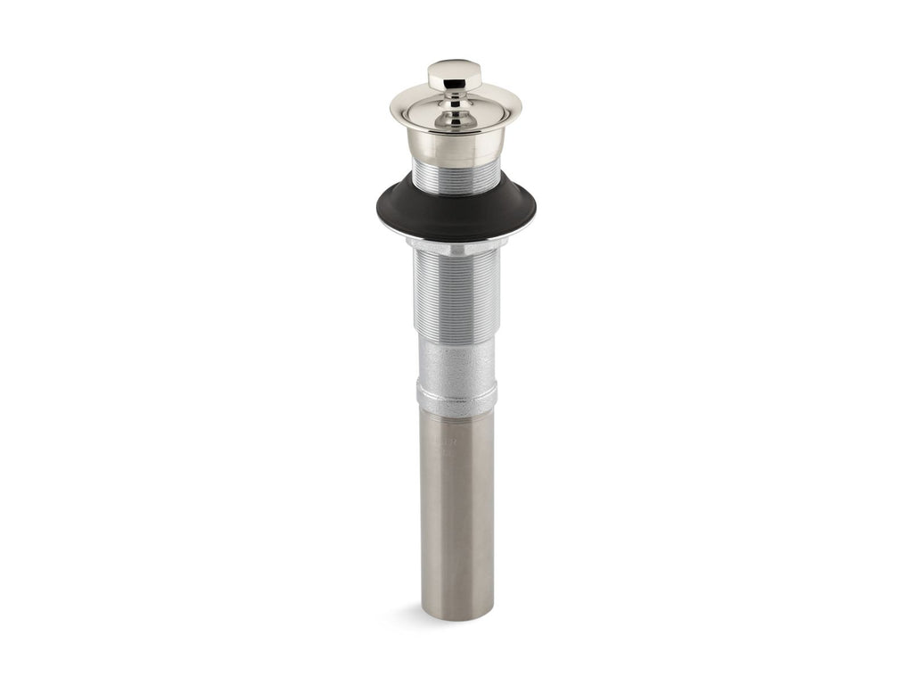 KOHLER K-7127-SN Bathroom Sink Drain With Non-Removable Metal Stopper And Without Overflow - Vibrant Polished Nickel