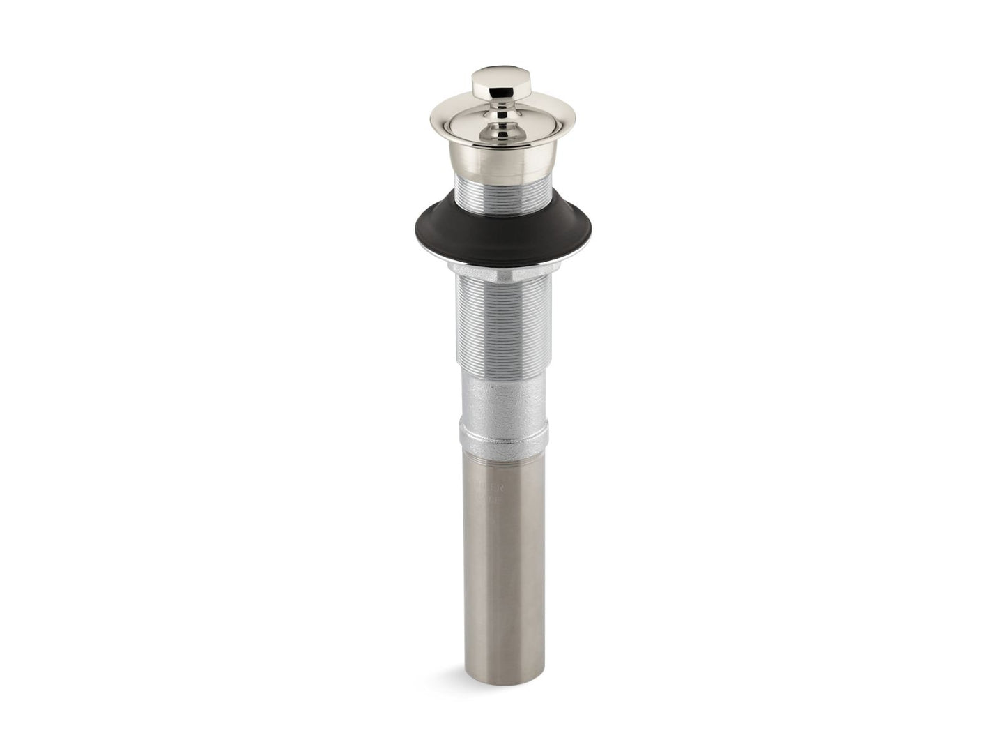 KOHLER K-7127-SN Bathroom sink drain with non-removable metal stopper and without overflow - Vibrant Polished Nickel
