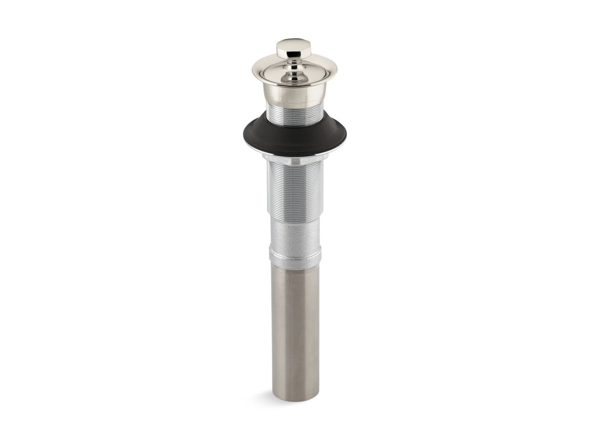KOHLER K-7127-SN Bathroom Sink Drain With Non-Removable Metal Stopper And Without Overflow - Vibrant Polished Nickel