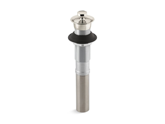 KOHLER K-7127-SN Bathroom sink drain with non-removable metal stopper and without overflow - Vibrant Polished Nickel