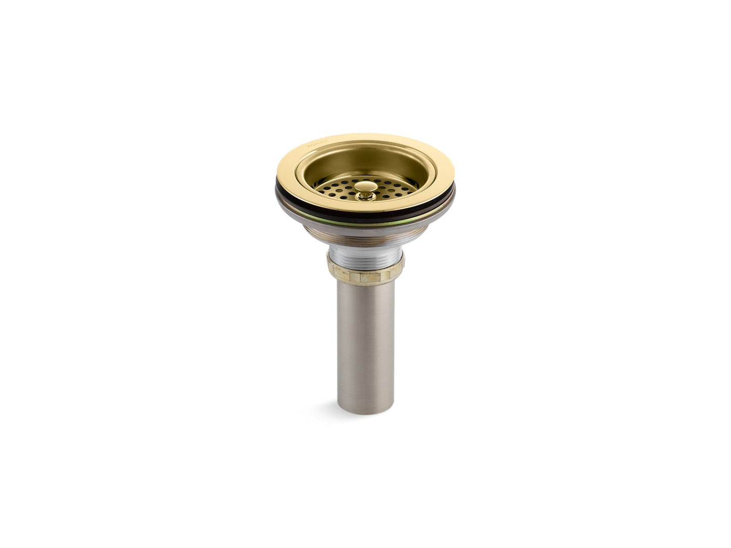 KOHLER K-8801-PB Duostrainer Sink Drain And Strainer With Tailpiece In Vibrant Polished Brass