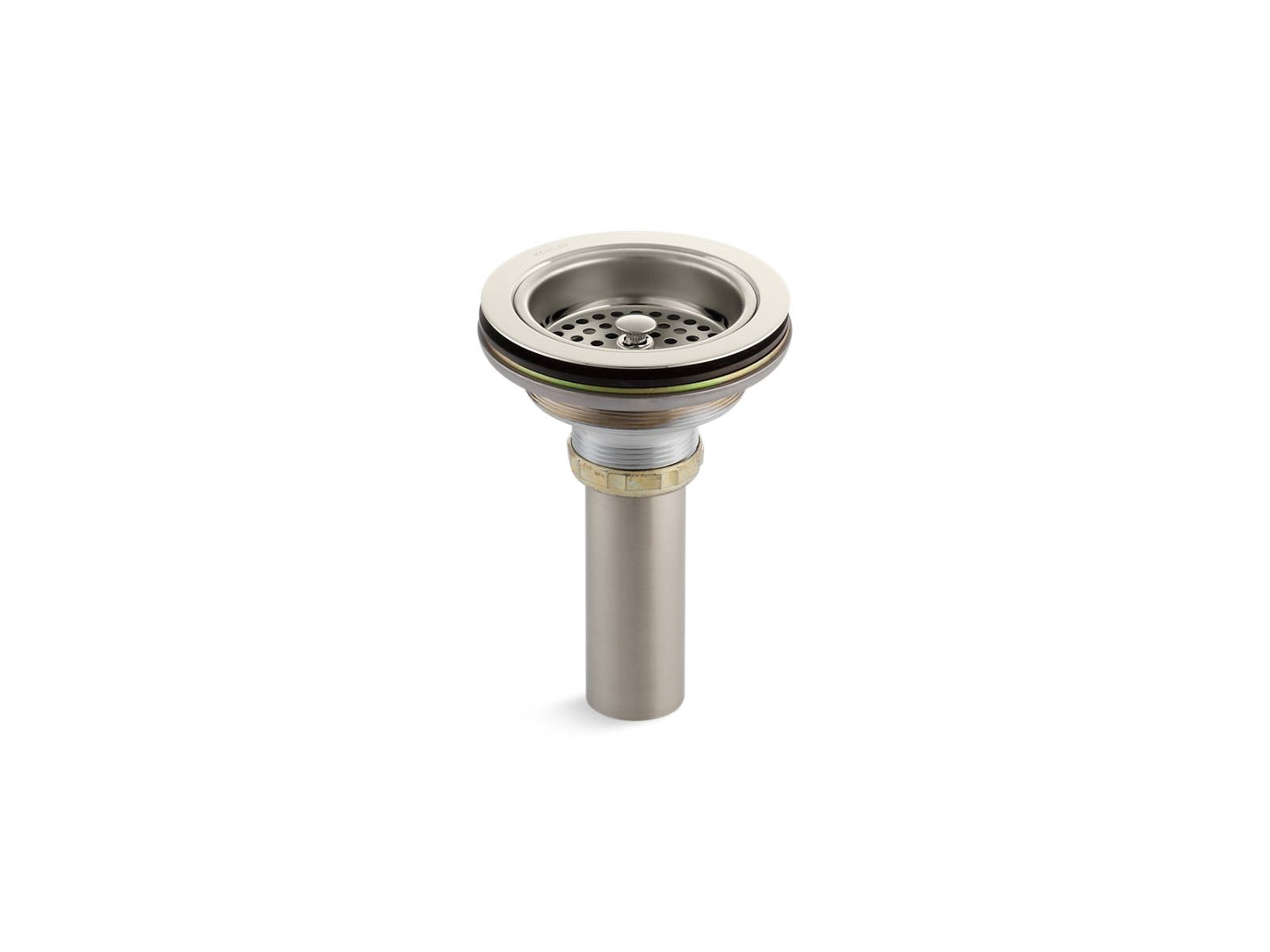 KOHLER K-8801-SN Duostrainer Sink drain and strainer with tailpiece - Vibrant Polished Nickel
