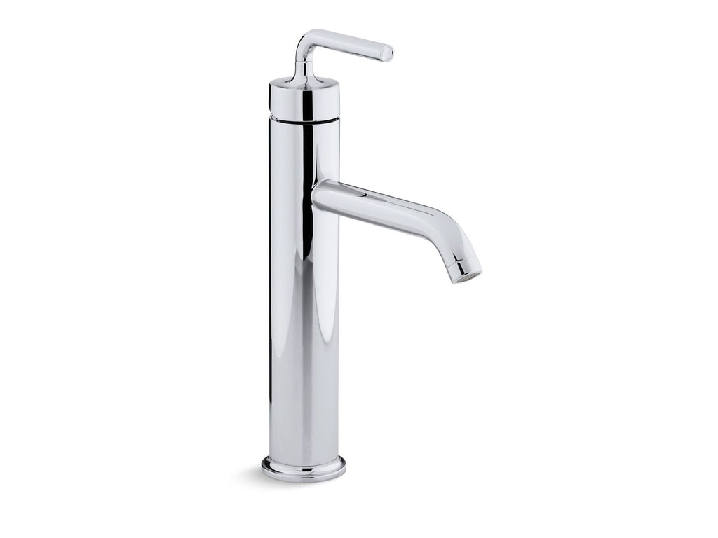 KOHLER K-14404-4A-BN Purist Tall Single-Handle Bathroom Sink Faucet With Lever Handle, 1.2 Gpm - Vibrant Brushed Nickel