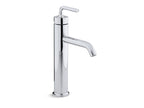 KOHLER K-14404-4A-BN Purist Tall Single-Handle Bathroom Sink Faucet With Lever Handle, 1.2 Gpm - Vibrant Brushed Nickel