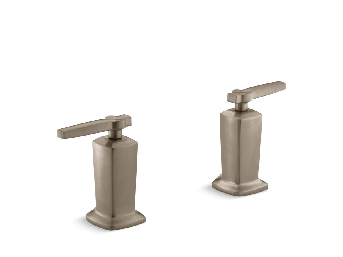 KOHLER K-T16248-4-BV Margaux Deck-Mount Bath Faucet Handle Trim With Lever Design In Vibrant Brushed Bronze