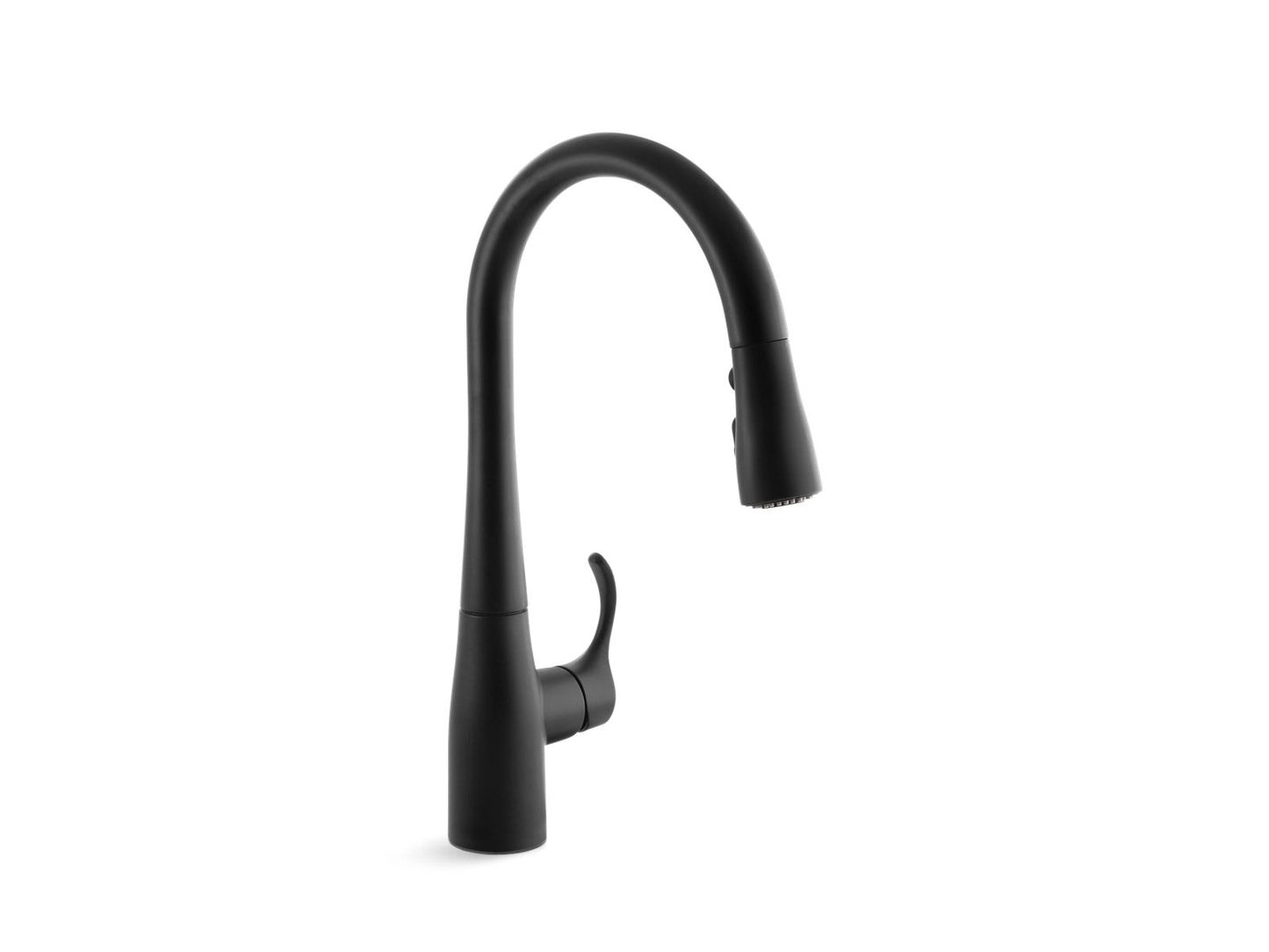 KOHLER K-597-BL Simplice Compact Pull-Down Kitchen Sink Faucet With Three-Function Sprayhead In Matte Black