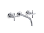 KOHLER K-T14414-3-BL Purist Wall-Mount Bathroom Sink Faucet Trim With Cross Handles, 1.2 Gpm - Matte Black