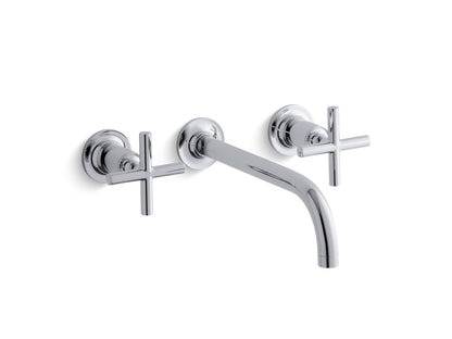 KOHLER K-T14414-3-BV Purist Wall-mount bathroom sink faucet trim with Cross handles, 1.2 gpm - Vibrant Brushed Bronze