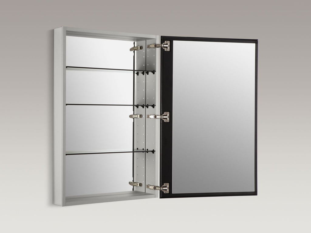 KOHLER K-2943-PG-SAA Catalan 24-1/8" W X 36-1/8" H Aluminum Single-Door Medicine Cabinet With 170 Degree Hinge - Satin Anodized Aluminum