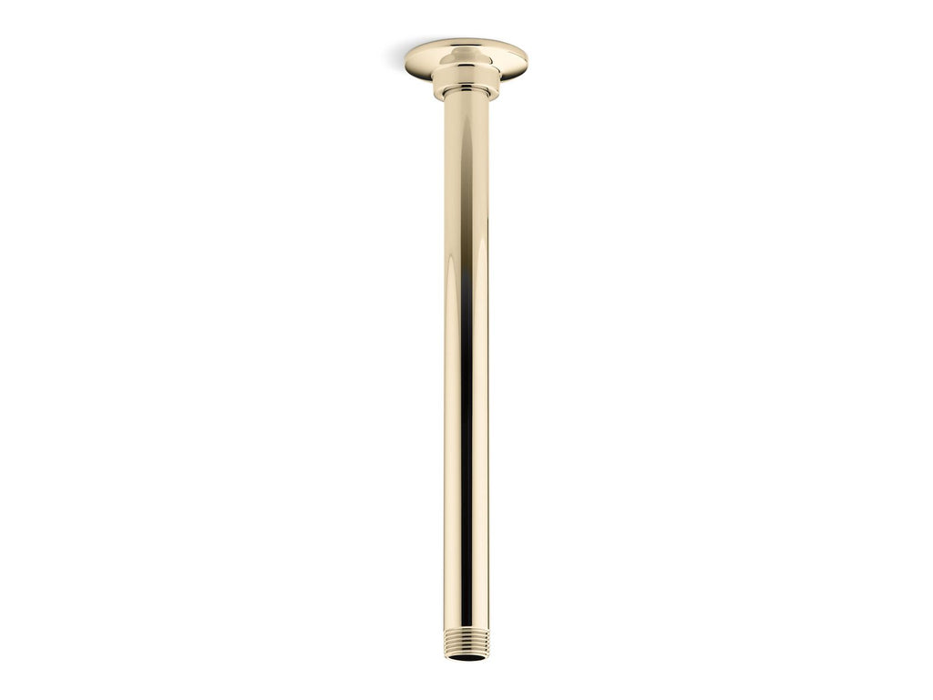 KOHLER K-7392-AF 12" Ceiling-Mount Single-Function Rainhead Arm And Flange - Vibrant French Gold