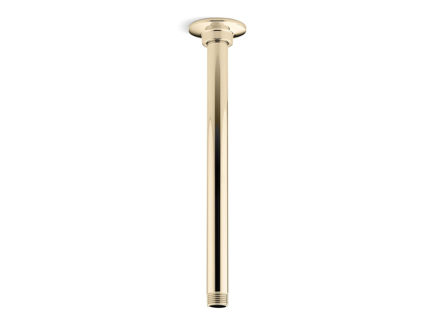 KOHLER K-7392-AF 12" ceiling-mount single-function rainhead arm and flange - Vibrant French Gold