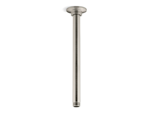 KOHLER K-7392-BN 12" Ceiling-Mount Single-Function Rainhead Arm And Flange In Vibrant Brushed Nickel