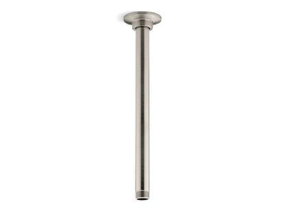 KOHLER K-7392-BN 12" ceiling-mount single-function rainhead arm and flange - Vibrant Brushed Nickel