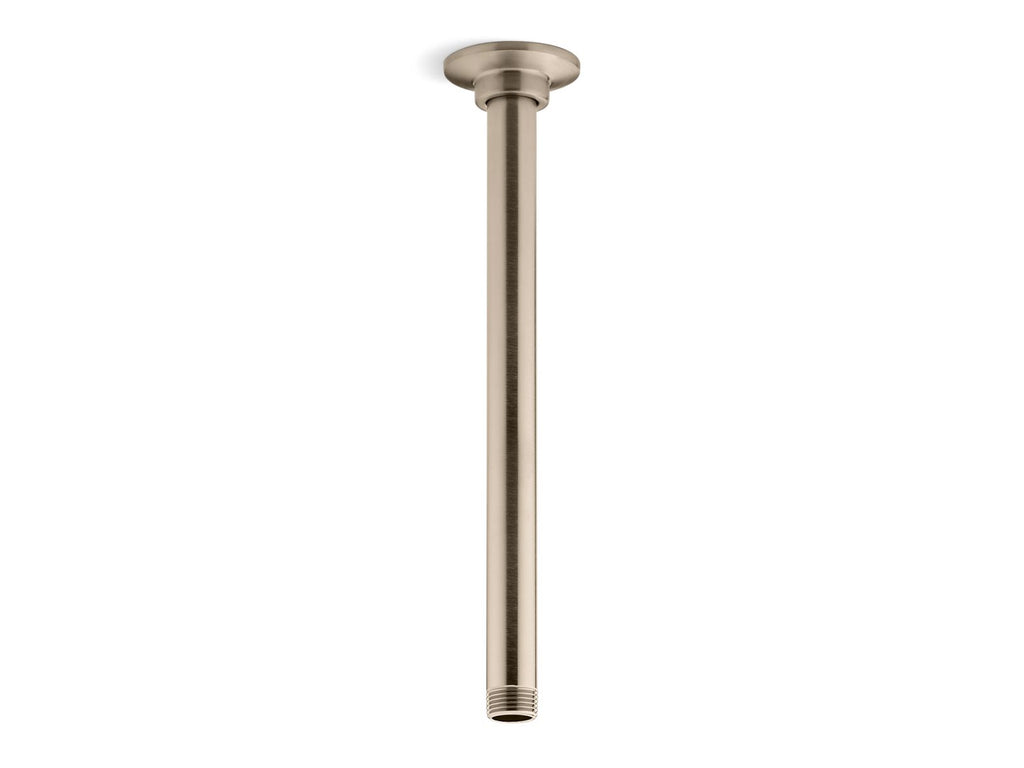 KOHLER K-7392-BV 12" Ceiling-Mount Single-Function Rainhead Arm And Flange - Vibrant Brushed Bronze