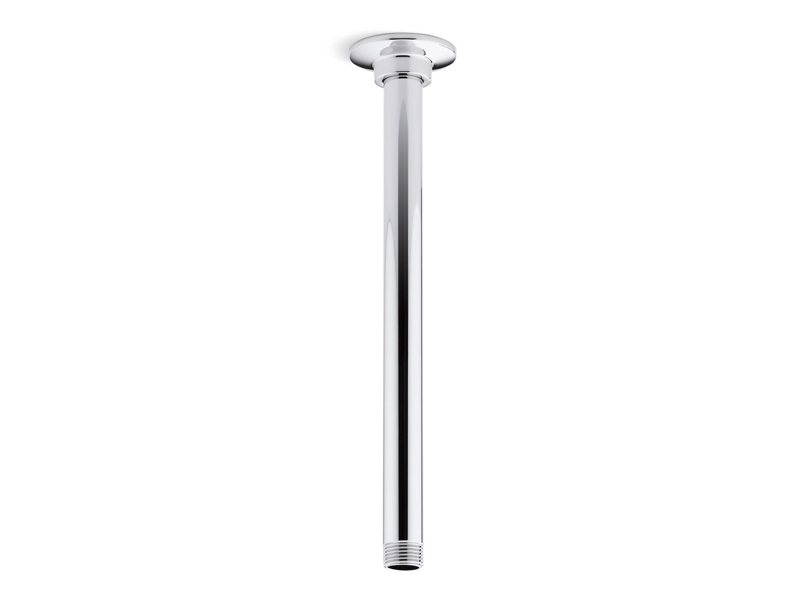 KOHLER K-7392-CP 12" Ceiling-Mount Single-Function Rainhead Arm And Flange - Polished Chrome