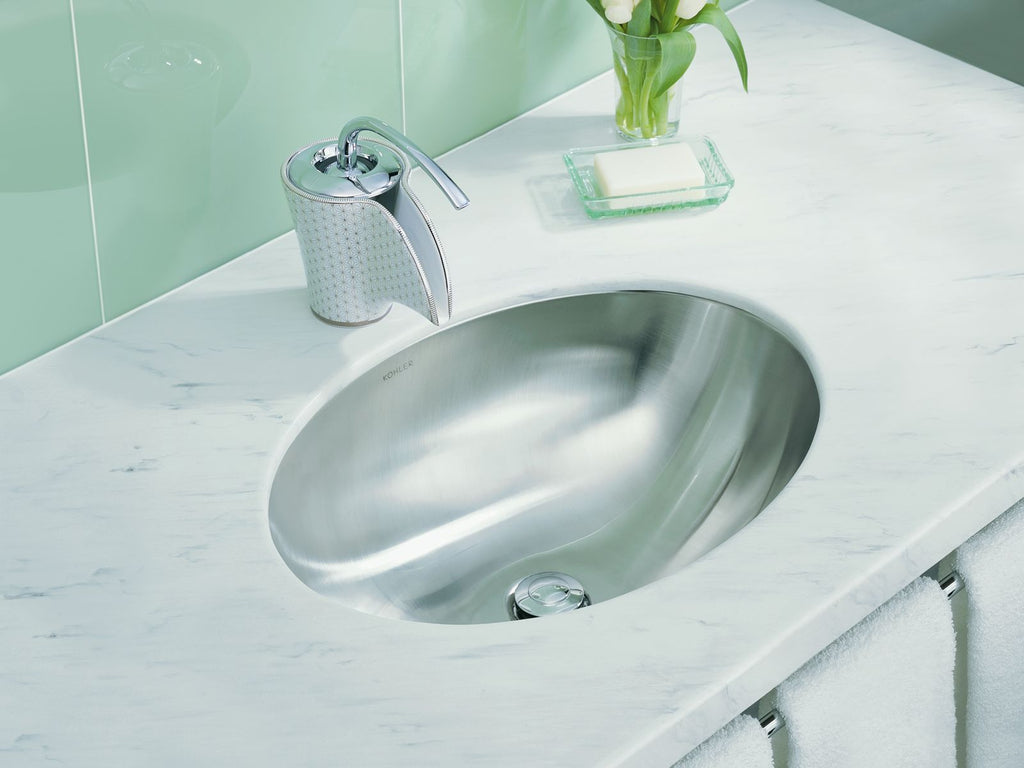 KOHLER K-2602-SU-NA Rhythm 23-1/4" Oval Undermount Bathroom Sink, No Overflow