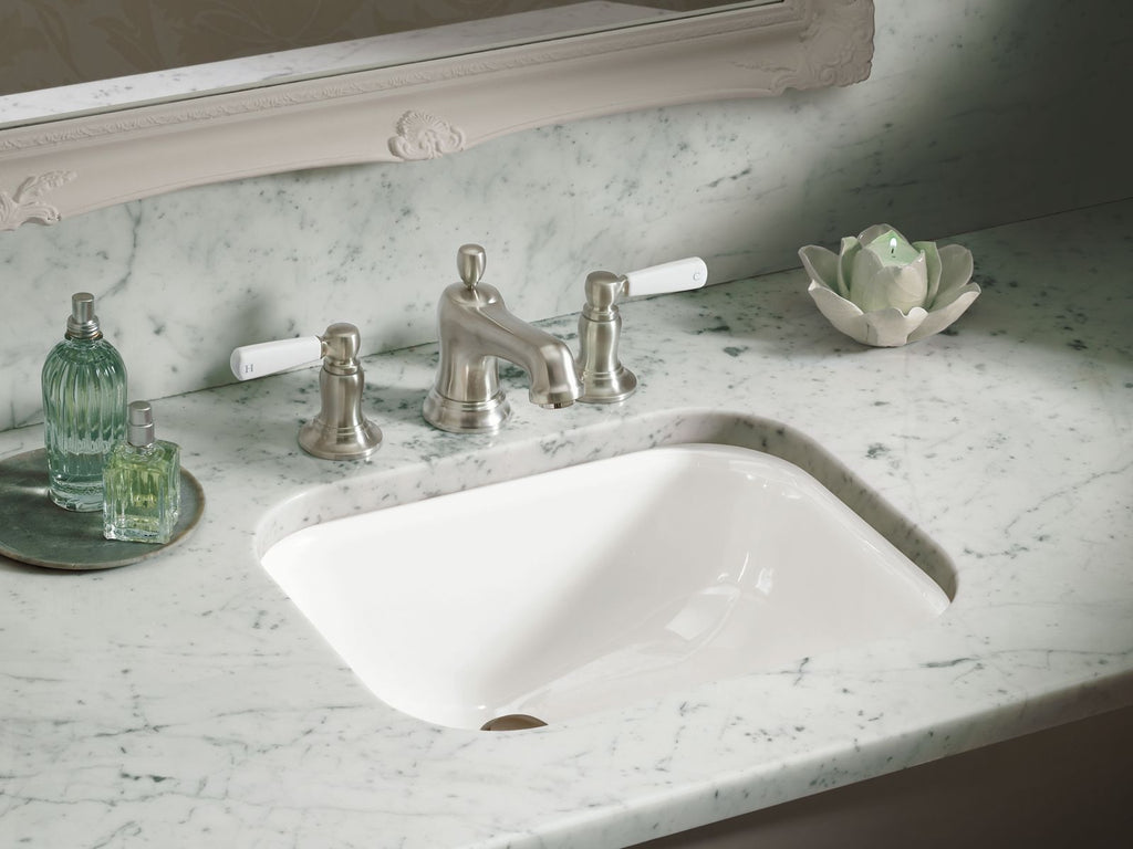 KOHLER K-2890-8U-0 Tahoe 20" Rectangular Undermount Bathroom Sink - White