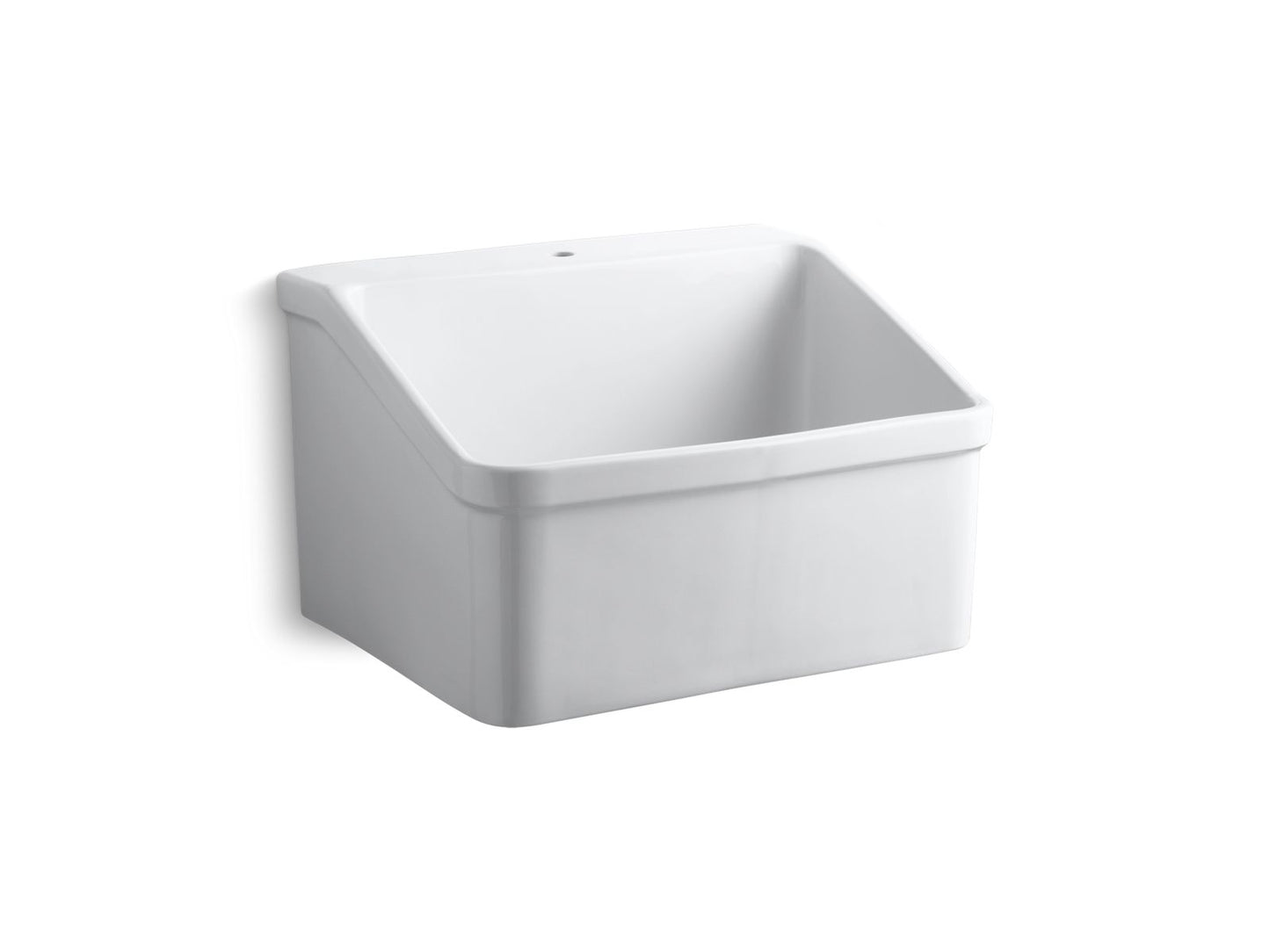 KOHLER K-12793-0 Hollister 28" X 22" Bracket-Mount Utility Sink With Single Faucet Hole In White