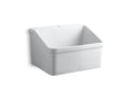 KOHLER K-12793-0 Hollister 28" X 22" Bracket-Mount Utility Sink With Single Faucet Hole - White