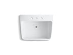 KOHLER K-12794-0 Hollister 28" X 22" Bracket-Mount Utility Sink With 8" Widespread Faucet Holes - White