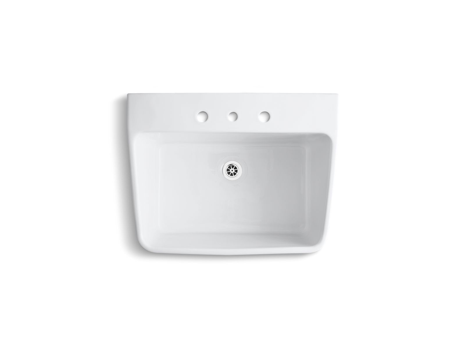 KOHLER K-12794-0 Hollister 28" X 22" Bracket-Mount Utility Sink With 8" Widespread Faucet Holes - White