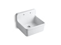 KOHLER K-12701-0 Gilford 24" Top-/Wall-Mount Single-Bowl Farmhouse Kitchen Sink - White