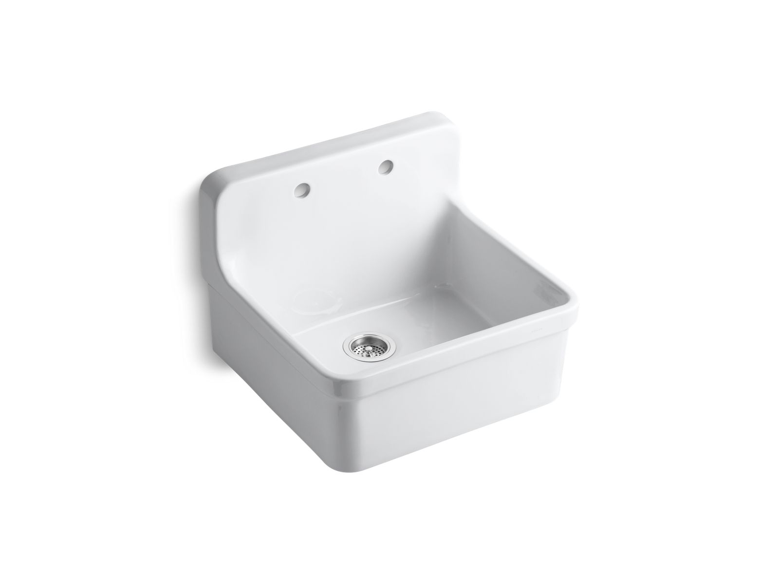 KOHLER K-12701-0 Gilford 24" Top-/Wall-Mount Single-Bowl Farmhouse Kitchen Sink - White
